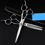 Hair Cutting Scissors, 6 Inch Professional Japan 440C Steel Cut Haircut Scissor Curved Thinning Barber Cutting Shears Hairdresser Scissors Set