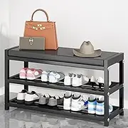 Stainless Steel Shoe Rack, Bench with Storage Space, Shoe Bench with seat, Shoe Rack to Save Space, Metal Shoe Cabinet, Bench with Shoe Rack, Shoe Rack with seat, Suitable for Foyer, Hallway