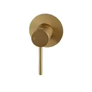 AQUAPERLA LUCID PIN Round Gold Shower/Bath Wall Mixer (80mm Cover Plate)