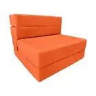 Lounger Folding Foam Mattress, Portable Sleepover Sofa Bed 6 x 32 x 80 Orange
