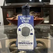 Clean Cult Foaming Hand Soap Glass Dispenser Pump Eco Refill 12 oz - Navy Blue
