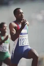 Namibia track athlete Frankie Fredericks competes in the heats dur- Old Photo