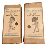 DUNCAN #987 & #987 Boy & Girl Ceramic Mold Slip Casting Vintage 1962 Fresno CA