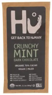 Hu Kitchen Organic Dark Chocolate Crunchy Mint Bar 2.1 Oz Pack Of 4