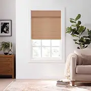 [Eclipse] Bamboo Roman Shades for Windows (30" x 72"), Semi-Privacy Light-Filtering Cordless Blinds for Bedroom, Living Room, or Office, Safe for Kids & Pets, Easy Mounting Interior Blinds, Natural