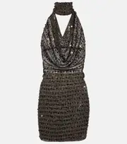 [Aya Muse] Aya Muse Tipo sequined halterneck minidress AU 14 brown