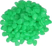 GRIRIW 1 100pcs Luminous Cobblestones Artificial Resin Pebbles for Aquariums Fish Tanks Garden Decor Glow The Dark Cyan Pebbles for Outdoor Walkways Home Decoration