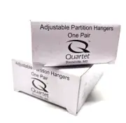 4 Each,Quartet Adjustable Partition Hangers, Aluminum/Black,7502