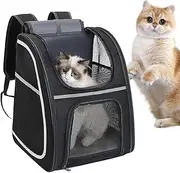 Cat Carrier Backpack | Breathable Kitten Carry Pouch Puppy Backpack,Reflective Strip Pet Carrying Bag Dog Travel Pouch for Puppy Kitten Toys Snacks