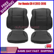 For 2012 2013 2014 2015 2016 Honda CR-V Front Bottom-Top Seat Cover Leather BLK (for: Honda)