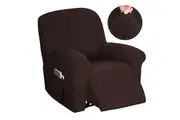 High Stretch Recliner Chair Cover Recliner Slip Covers for Reclining Chair, Feature Thick Soft Jacquard Fabric, Removable and Washable, Brown
