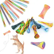 50 Pcs Cat Toys,Cat Tube Spring Toys,Indoor Cat Interactive Toys,Pet Kittens Free Folding Multi-Color Bounce Toys for Kittens to Hit,Bite,Hunt,Cat Pet Interactive Cat Toys (Random Colors)