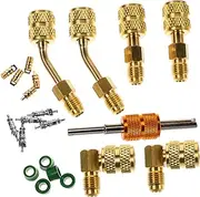 Zerodeko 1Set Mini Split Adapter Kit Comprehensive Air Conditioning Refrigeration System Conversion Tool Set with Adapters and Valve Core Remover for Easy Maintenance