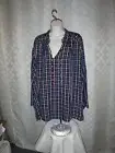 Long Sleeve Blouse size XXL Old Navy color Navy Pink Plaid