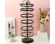6 Tier Rotating Earring Holder Organizer Adj table Height Jewel Stand 264 Holes Earring Storage Tower Rack for lling Stable Rotating Earring Tree