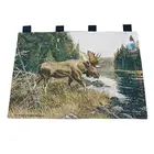 Algonquin Sunning Moose at River Tapestry Wall Hanging ~ Artist Alan Sakhavarz