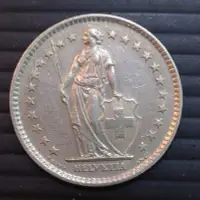 在飛比找Yahoo!奇摩拍賣優惠-歐洲硬幣套幣 瑞士2法郎人物硬幣 長矛十字盾 海爾維蒂亞女神