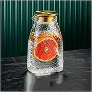 Glass Jug Water Carafe Thickened Hammered Pitcher High Borosilicate Glass Carafe Teapot Juice Pot for Home, Restaurant