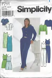 Simplicity 7711 Misses Dress Jumpsuit Jacket Sewing Pattern Uncut Size 6 8 10