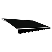 Outdoor Folding Arm Awning Retractable Sunshade Canopy Black 4.0m x 3.0m