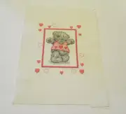 finished completed cross stitch Tatty Teddy heart love Valentine Me to You bear