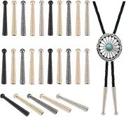 [NICENEEDED] 10PCS 5 Colors Bolo Tie Tips, Alloy Replacement End Caps Cord Ends Caps Bolo Cap, Plated Heavy Ridged Tip Cap Ball Style Tie Supplies for DIY Crafts Findings