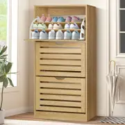 ALFORDSON Shoe Cabinet Storage Rack Flip Drawers Wood