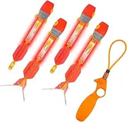 Zing Firetek Rocket Combo Pack, Light-Up Toys Include 2 Firetek Rockets (Fly up to 75 metres), 2 Firetek Copters (Fly up to 45 metres) and 1 Rip Zip Launcher, for Kids Ages 8 and Up