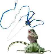 ROMISBABA Adjustable Pet Harness for Reptiles Blue Leash for Turtles Lizards Durable Outdoor Training Strap for Safe Pet Walks for Reptile Owners