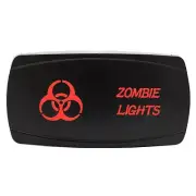 RED Dual Back-lit Rocker Switch Laser Etched 20A ZOMBIE LIGHTS Horizontal