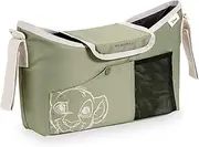 Hauck Organiser for Pushchairs and Buggies - Large Baby Pram Bag Buggy Bag Changing Bag with Cup Holder/Cup Holder, Easy Access, Easy Attachment (Simba Olive)