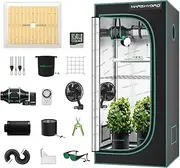 MARS HYDRO 3x3 Grow Tent Kit Complete TS1000 Dimmable Full Specturm 2.3x2.3x5.2FT Grow Light Complete System 80x80x160cm Growing Tent 1680D Indoor Grow Set with 4" Inline Fan Filter Kit, Clip Fan
