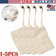 1-5 Pack Faux Sisal Soap Bag Exfoliating Soap Saver Pouch Holder US