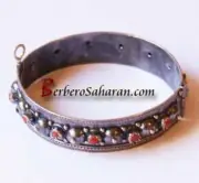Multi-coral Handmade Silver and red coral Berber bangle from Algeria