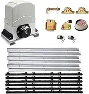 Lockmaster Sliding Gate Opener, Electric Home Security Door Lock, 1200kg 6m Rails 2 Remotes 450w Motor Wireless Keypad Automatic IP44 Water-Resistant Covers All Hardware Kit