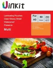 A3 Thick Hot Laminate Pouches Sheets Transparent Film 250Micron Uinkit 303x426mm
