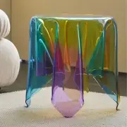 Stool-Stylish Acrylic Rainbow Round Stool/table