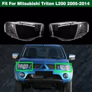 Pair Headlight Clear Lens Cover Lampshade For Mitsubishi Triton L200 2005-2014 (for: Mitsubishi)