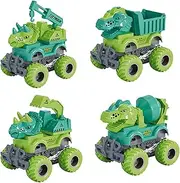 4 Pack-Dinosaur Toys Trucks for 2 3 4 5 Year Old Boys Gifts.Monster Trucks for Boys,3-5 Year Old Boy Christmas Birthday Gifts