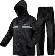 [HAOKAISEN] Men's Rain Suit Lightweight Waterproof Protective Raincoats (Jackets and Pants) Rain Gear Workwear