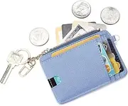 [KUKOO] Slim Minimalist RFID Credit Card Holder Front Pocket Wallet for Women Coin Purse with Keychain Gift Box, Z - Blue, One Size