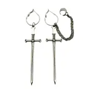 Sword Earrings Ear Cuff Gothic Helix Orbital Dangle Drop Cross Sword Jewellery