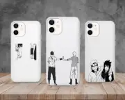 Naruto and Uchiha Sasuke Anime Phone Case for iPhone 11 12 13 14 15 Pro Max