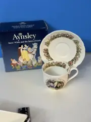 AYNSLEY SNOW WHITE & THE SEVEN DWARFS WALT DISNEY BONE Cup And Saucer New