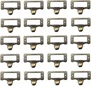 20Pcs Antique Iron Label Frame Card Holder Cup Pull Handle Drawer Box Case Cabinet Cupboard Carpenter Repair Decoration Hardware