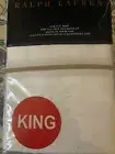 Ralph Lauren RL Palmer Percale White King Flat Sheet Pale Flnl $185 NWT