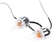 Front Rear Turning Indicator Lights Motorcycle Front Rear Turn Signal Lamp Indicator Lights Blinkers, for XV1900 2006 2007 2008 2009 2010 2011-2013 Motorcycle Turn Signal Lights(BLACK Front an