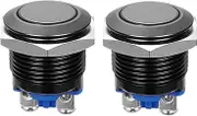Push Button Switch 16mm Diameter Black Shell Industrial Grade for Doorbell and Reset Applications