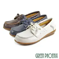 在飛比找蝦皮商城優惠-【GREEN PHOENIX】素面簡約直套式全真皮平底休閒鞋