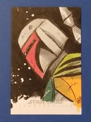 Original Art Unreleased Star Wars Perspectives Color Sketch - Boba Fett
